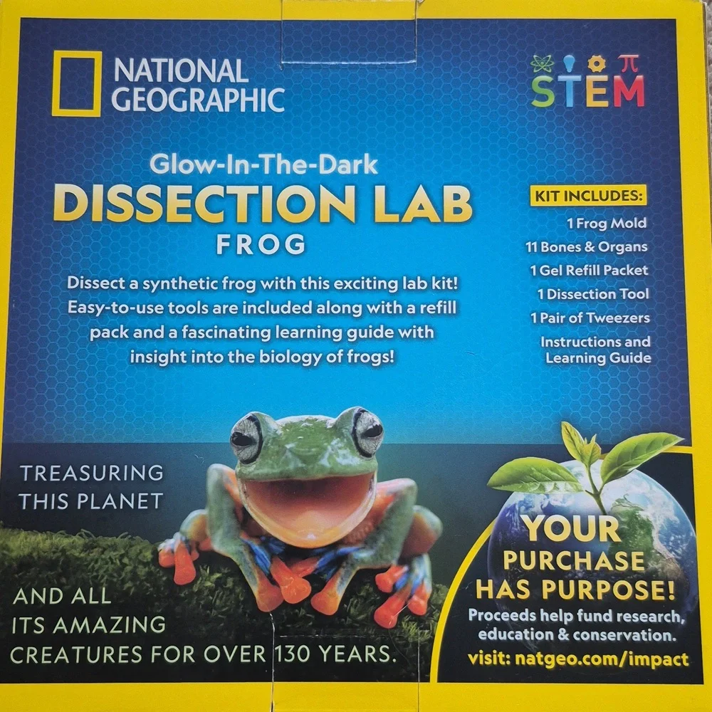 NATIONAL GEOGRAPHIC Glow In The Dark frog dissection kit HOMESCHOOL science STEM